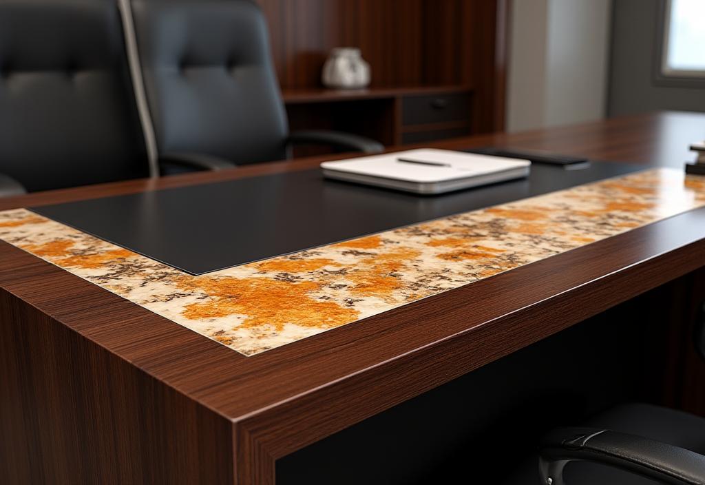 Escritorio ejecutivo con acentos de ónix